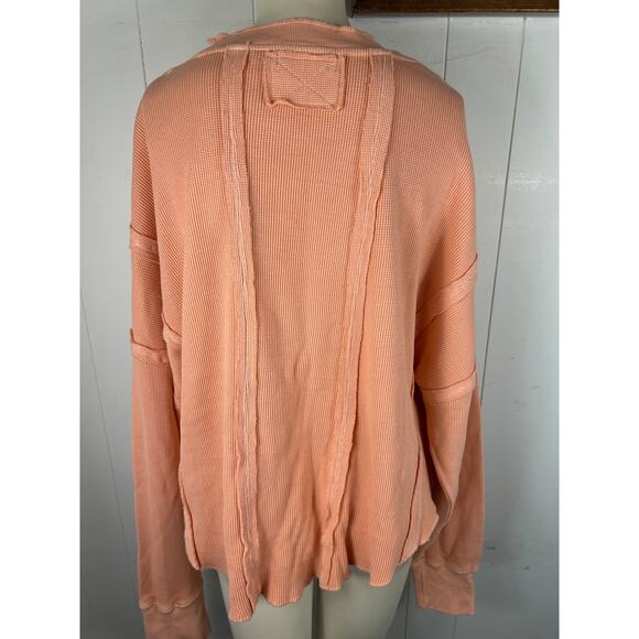 Free People We the Free Size Large Ellie Thermal Waffle Knit Top - Picture 4 of 7
